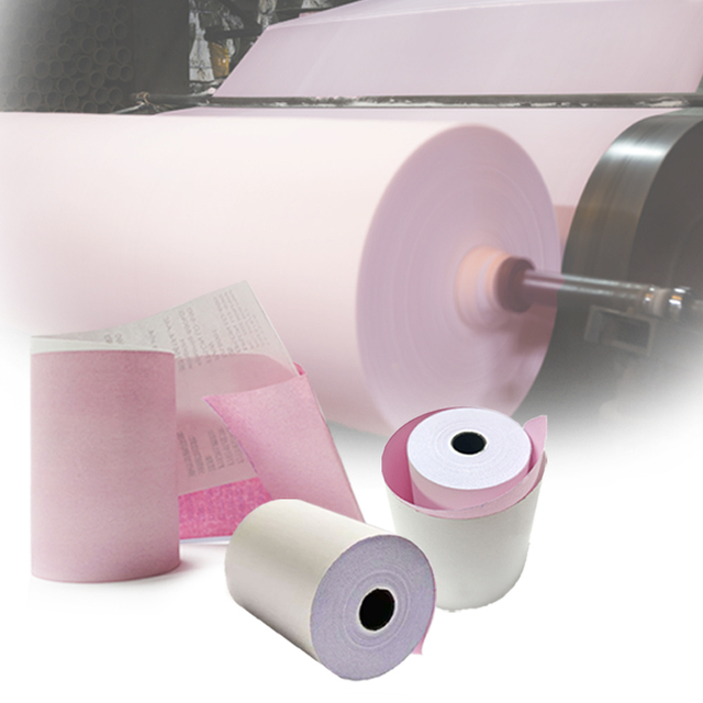 Double Layer Carbonless Paper Office Computer ATM POS Printed Thermal Cash Register Copy Paper Rolls 80x80mm