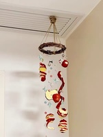 Ornement mural en macramé fait main, pendentif tricoté à pompons pour porte et fenêtre, décoration bohème pour la maison, cadeau artisanal pour festival