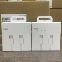 Kabel USB C ke USB C Nylon Braided PD 60W Pengisian Cepat Kabel Data Original untuk Ponsel Seri 17/16/15 Tipe-c 60W Kabel Data