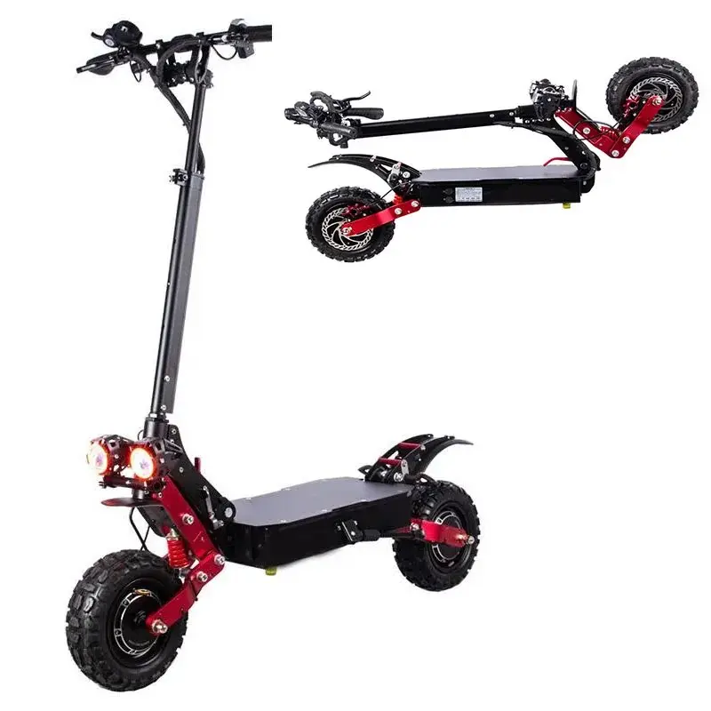 Örnek sağlanan kişiselleştirilmiş 350W 500W 800W off-road çift motorlu yetişkin elektrikli scooter katlanabilir
