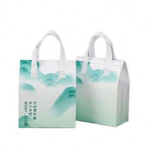 Petit sac isotherme jetable en non-tissé avec feuille d'aluminium pour le déjeuner, le vin, les boissons chaudes/froides, le café, la livraison de nourriture - Product Image 1