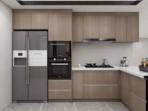 Mueble de Cocina Colgante de Diseño Simple con Acabado en Melamina con Aspecto de Madera, Construcción de Madera Contrachapada y Protector Contra Salpicaduras - Product Image 3