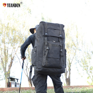 Yuandun 120L Outdoor Hiking <b>Backpack</b> <b>Large</b> Capacity Travel Bag Adjustable Shoulders Unisex Solid Color - Product Image 1
