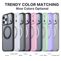 Coque de téléphone hybride antichoc de haute qualité avec support, anneau rotatif à 360°, béquille magnétique et finition mate pour iPhone 18 17 16 Pro Max