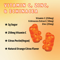 Complément alimentaire à base de plantes OEM, gommes à la vitamine C avec zinc, soutien à la santé, complément immunitaire, multivitamine C en gommes
