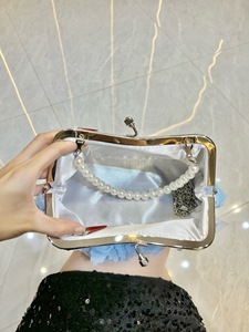New Fashion Polyester Rhinestone <b>Sequin</b> Lace Women's Handbag Crossbody Shoulder <b>Bag</b> for Dinner Occasions Tanjing - Product Image 3