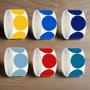 Colorido 50mm/2inch Rodada Vinil Circular Selagem Etiquetas Pacote Adesivos em Preto Branco Vermelho Papel Kraft Rosa Claro Azul Verde - Product Image 2