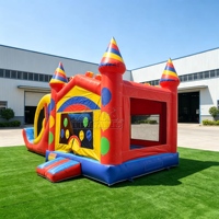 Structure gonflable commerciale robuste en PVC - Combo château gonflable avec toboggan pour enfants, idéal pour la location d'événements et de fêtes
