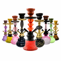 Chicha moderne en acrylique avec miroir carré - Petite chicha portable à double tuyau