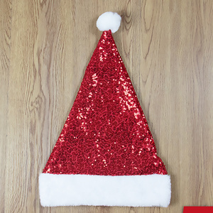 Casquette de Noël personnalisée en or et rouge avec paillettes brillantes pour adultes - Product Image 2