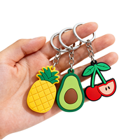 Fruit Family Geëmbosseerde 2D Zachte PVC Sleutelhangers Als Gepersonaliseerde Cadeaus Voor Kinderen