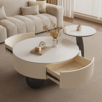 Table basse moderne ronde en pierre frittée, ensemble de tables basses pour salon, petit appartement, mobilier de maison