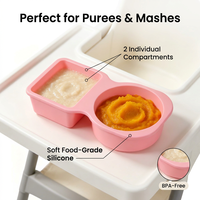 Boîte à collation réutilisable en silicone de qualité alimentaire à double compartiment, récipient pour sauce à salade, assaisonnement, contenants à collation avec couvercles, fête
