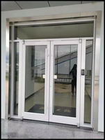 Porte d'entrée double battante en aluminium KFC moderne avec isolation thermique et étanchéité pour usage commercial