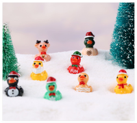 Lot de minuscules jouets de canard miniatures de maison de poupée mini résine canard artisanat ornement petit noël mini 3d figure jouet d'hiver pour enfant