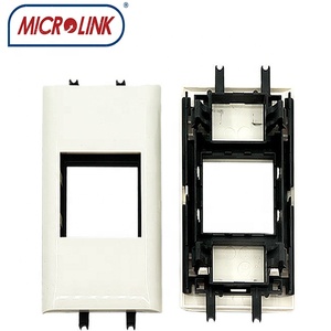 Plaque frontale <span class=keywords><strong>RJ45</strong></span> en métal de type français 195*50MM pour support <span class=keywords><strong>Legrand</strong></span>, compatible avec les connecteurs modulaires <span class=keywords><strong>RJ45</strong></span> 45*45MM/45*22.5MM, 2/4/6/8 ports - Product Image 3
