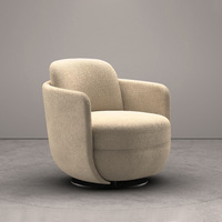 Fauteuil pivotant de luxe moderne en velours, style italien minimaliste, pour hall d'hôtel et salon