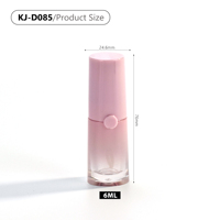 6ml gradiente Rosa vacío corto grasa brillo de labios tubos largos Mini con varita grande de cepillo aplicador de punta diseño de logotipo personalizado