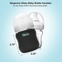 Funda de biberón de vidrio reutilizable de 4oz, soporte aislante de calor/frío de neopreno para accesorios de vidrio Philips Avent
