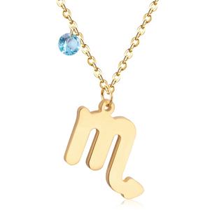 Collar de Cadena con Moneda del Zodíaco de Acero Inoxidable Impermeable y Antideslustre con Nombre Personalizado y Doce Constelaciones de 18K - Product Image 6