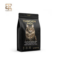 Sachet d'emballage alimentaire sec pour chiens et chats, personnalisé, imprimé, à fond plat, à quatre soudures, avec fermeture éclair, finition mate, 1kg, 3kg, 5kg, vente en gros