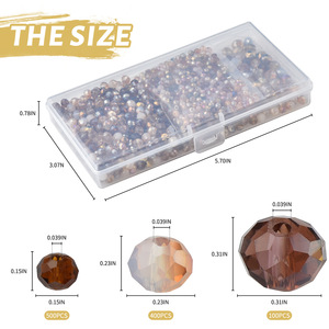 <span class=keywords><strong>1000</strong></span>개 화이트 면처리 크리스탈 유리 체코 크리스탈 론델 비즈 4mm 6mm 8mm DIY 팔찌 쥬얼리 제작 목걸이 - Product Image 3