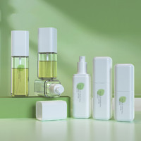Nouvelles bouteilles pulvérisatrices carrées en PET rechargeables pour sérum de soin de la peau 80ml 100ml 120ml Emballage cosmétique