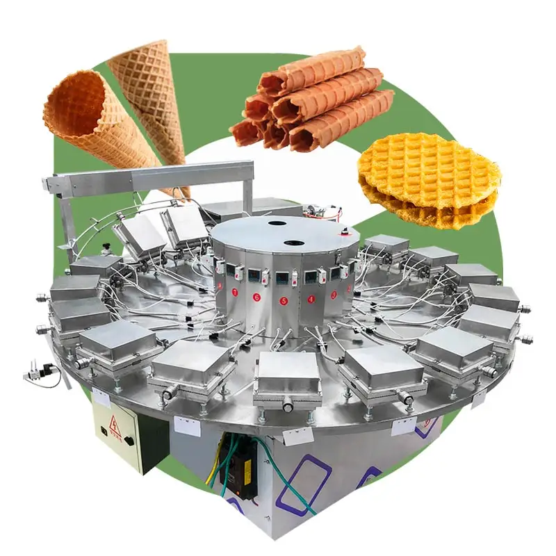 Cono de helado Wafer Tong Sweet Corn Pancake Maker Manual Waffle Mold Make Machine 380 V El Tipo de usado