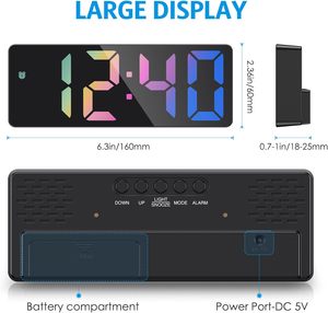Custom Logo Modern Electronic <b>LED</b> Neon Smart Alarm <b>Clock</b> with Backlight for Desk/Table Use in Office & Living Room - Product Image 3
