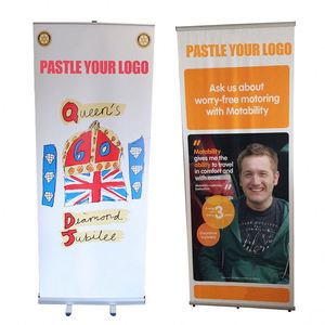 Hot Sale 85x200cm Portable Aluminum Retractable <b>Roll</b> up Banner Stand for Outdoor Advertising Display - Product Image 1