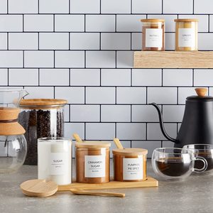 Etichette per barattoli di spezie testo nero minimalista prestampato su <span class=keywords><strong>adesivi</strong></span> per condimenti quadrati bianchi <span class=keywords><strong>con</strong></span> nomi data di scadenza per erbe - Product Image 3