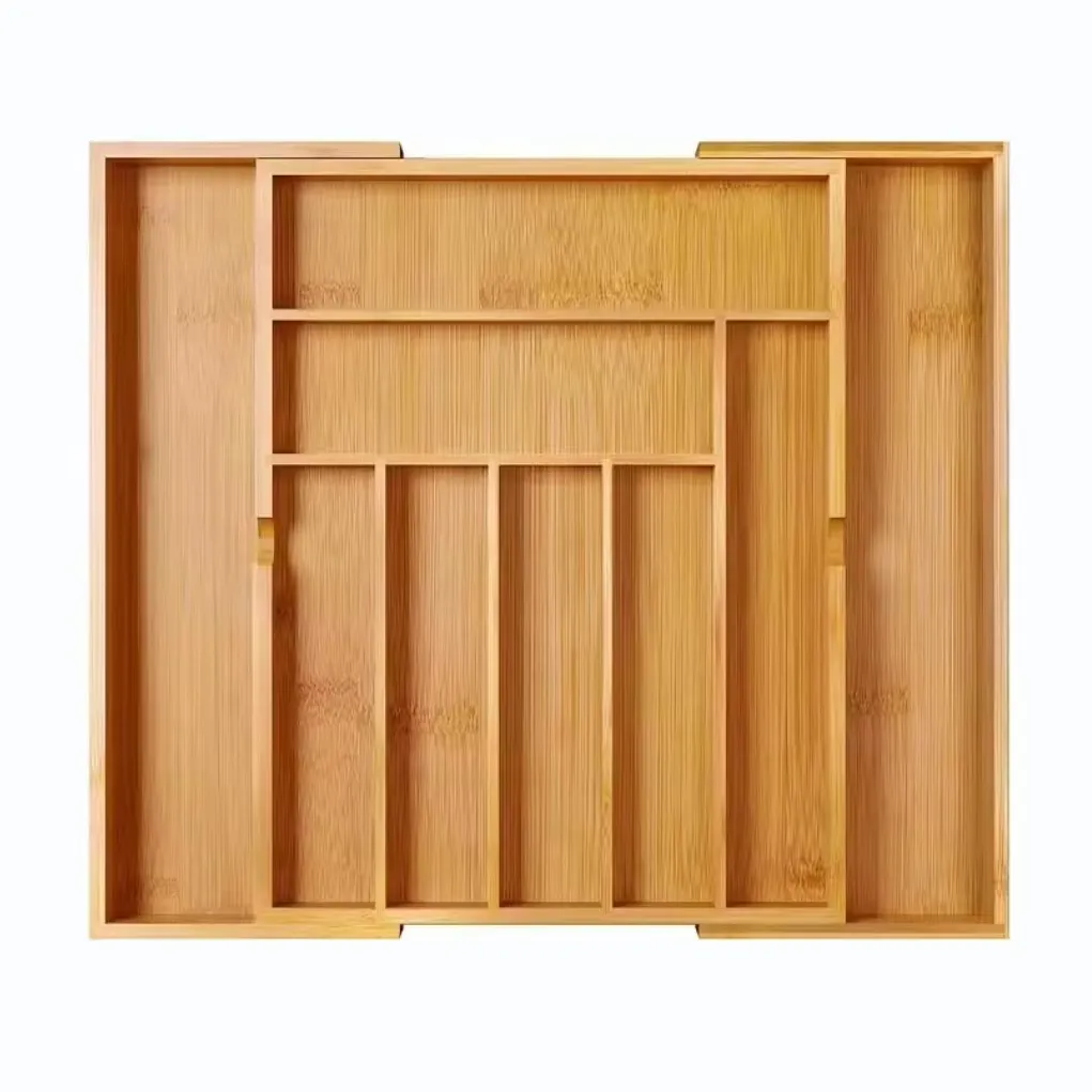 Hot Sale Expandable Bamboo Drawer Organizer Adjustable Cutlery Tray For Kitchen Office Bathroom Bedroom