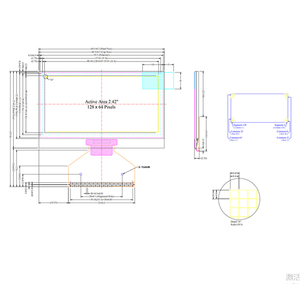 2.42 นิ้วโมดูล OLED 31 พิน 128*64 SSD1322 SPI สีขาวสีแดงสีเหลืองสีฟ้าหน้าจอ OLED - Product Image 2