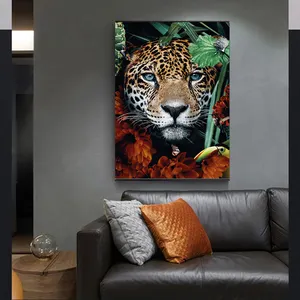 Hoge Kwaliteit China Groothandel Huis Decor Schilderen Decoratieve Dier Moderne Anime Muur Olie Canvas Prints Poster Cheetah Print