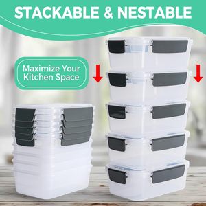 Glass Kitchen Containers Set Airtight Vacuum Seal Press Technology Heat-Resistant <b>Microwave</b> Safe Food <b>Storage</b> Containers - Product Image 3