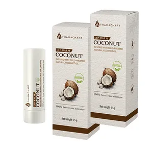 Perawatan Bibir terbuat dari minyak esensial ekstrak kelapa pelembap bibir kelapa organik 10g. Produk perawatan kecantikan pelembap bibir alami