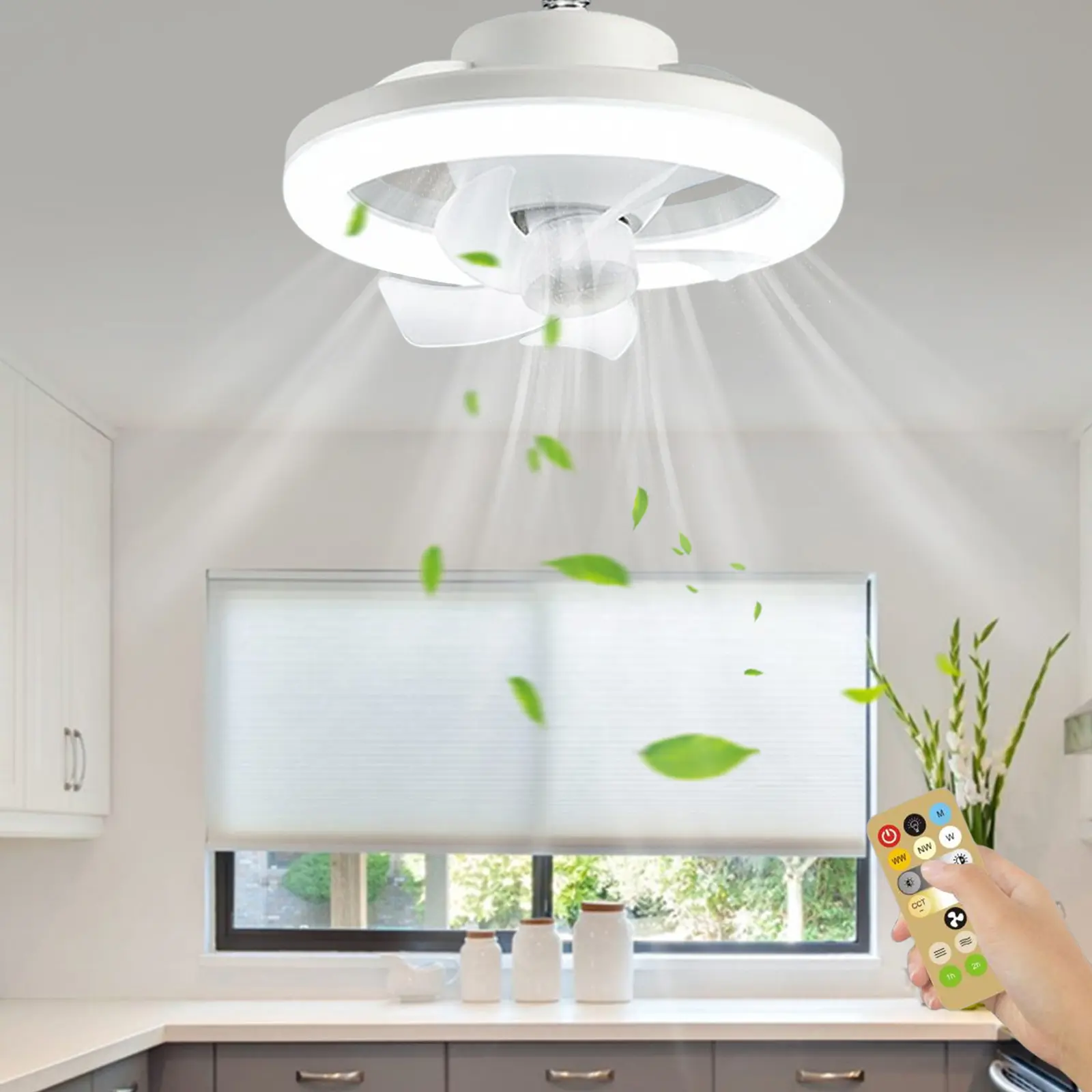 48W Decken ventilator E27 Mit LED-Licht und Fernbedienung 360 Rotation Kühlung Elektrischer Lüfter Lampe Kronleuchter Für Zimmer Wohnkultur