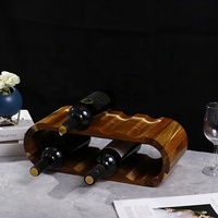 Support de rangement pour bouteilles de vin en bois, moderne, écologique et durable, rectangulaire, pour 8 bouteilles, à poser sur le comptoir, avec bacs à boissons