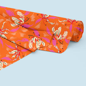 قماش حريري ساتان مطبوع رقمياً بنقوش زهور جميلة مخصص من WF، قماش حريري لامع ومرن للنساء لجميع المواسم - Product Image 6