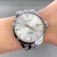 Herren Automatikuhr mit Sonnenschliff-Zifferblatt, Roségold-Markierungen, Datumsanzeige, Elegante Klassisch-Moderne Stilvolle Maskuline Armbanduhr