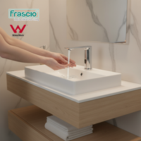 Robinet de lavabo infrarouge sans contact intelligent à capteur automatique en alliage de zinc de conception nouvelle Frascio, monotrou, pour hôpital et chambre à coucher