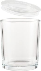 Zinc Alloy <b>Lid</b> Clear Glass Luxury Cylinder Candle Jars Heat Resistant Eco-Friendly Reusable Lightweight High Quality Christmas - Product Image 3