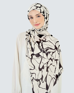 卸売プリントモダールヒジャブショールメーカー スカーフ 通気性のある控えめなプリント織りヒジャブ カスタムラベル - Product Image 2
