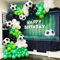 Kit d'arche de ballons sur le thème du football en latex et aluminium pour la décoration de fêtes sportives, anniversaires de garçons et soirées sur le thème des matchs