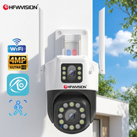 Caméra de sécurité sans fil à double objectif 4MP O-Kam, caméra PTZ extérieure compatible WiFi avec détection humaine, vision nocturne couleur