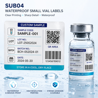 Étiquettes personnalisées imperméables pour petits flacons de peptides, autocollants en PET BOPP pour emballage d'échantillons, impression QR par lot, OEM