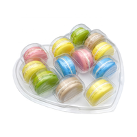 Offre Spéciale boîte d'emballage de Macaron en plastique transparent personnalisé, boîte à bonbons en forme de cœur avec plateau