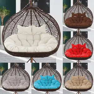 High Quality Patio Swings Double Seat Lounge Chair Garden Relax Hammock Wicker Rattan Hanging Egg Swing Chairs With Cushion