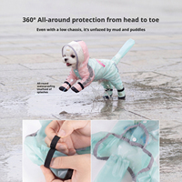 Imperméable pour chien, antidérapant, réfléchissant, couvrant quatre pattes, avec protection pour pattes et queue, en polyester, coloré, pour promenade en extérieur, pour petits et moyens chiens