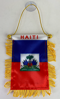 Mini Drapeau 4\" X 6\" Motif Haïtien pour l'Automobile, l'Éducation, l'Assurance, les Agences de Voyage et l'Agriculture – Impression Numérique